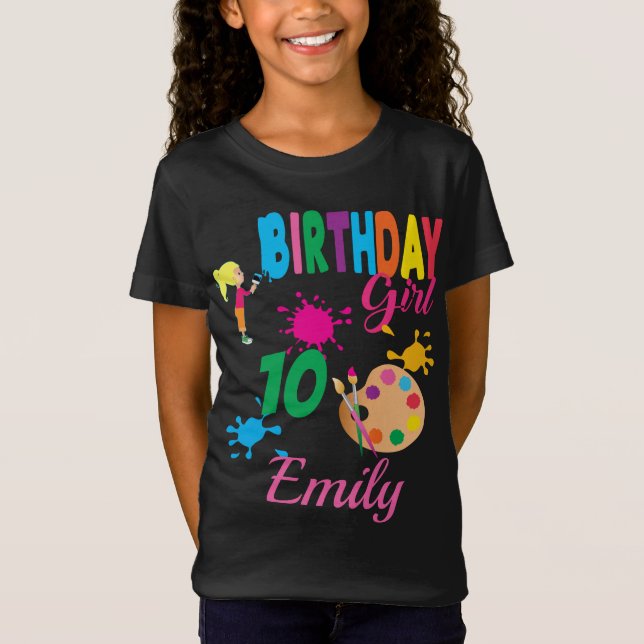 Camiseta Paint Birthday Art Crear Fiesta Tema Personalizado (Anverso)