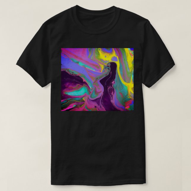 Camiseta Paint de moda | Morado Turquesa Lime Green (Diseño del anverso)