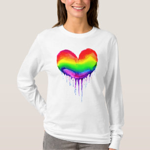 Camiseta Paint Rainbow Heart Dripping Paint