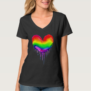 Camiseta Paint Rainbow Heart Dripping Paint