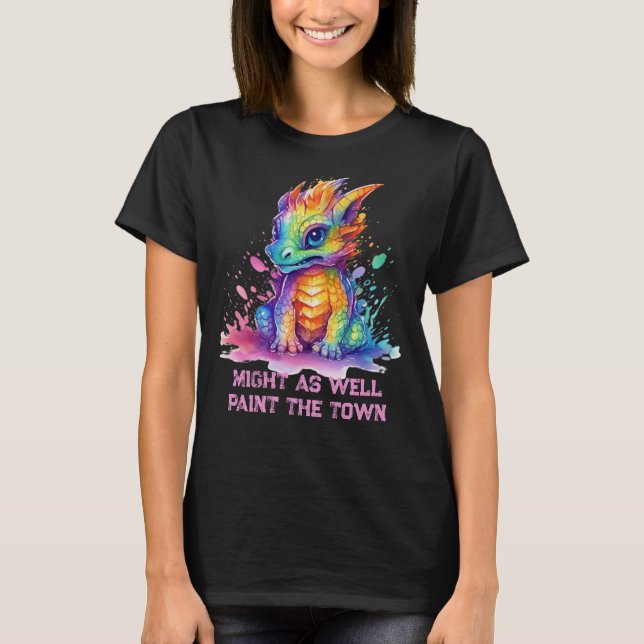 Camiseta Paint Soaked Baby Dragon Funny (Anverso)