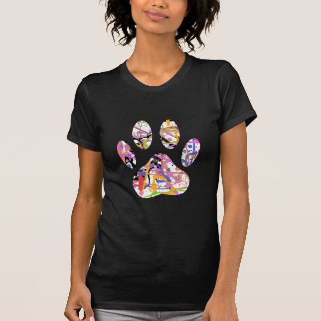 Camiseta Paint Splatt Dog Paw Print (Anverso)