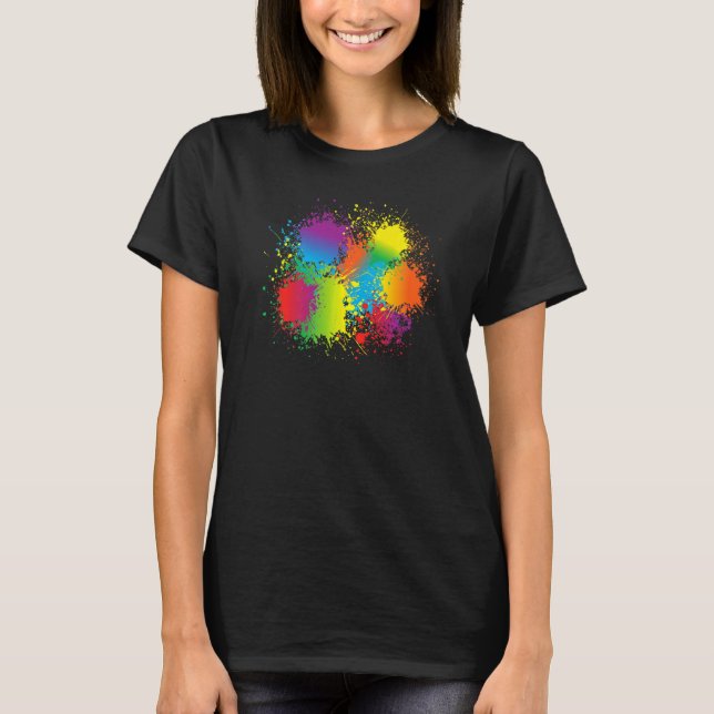 Camiseta Paint Splatter Artista Painter Make Splash Birday (Anverso)