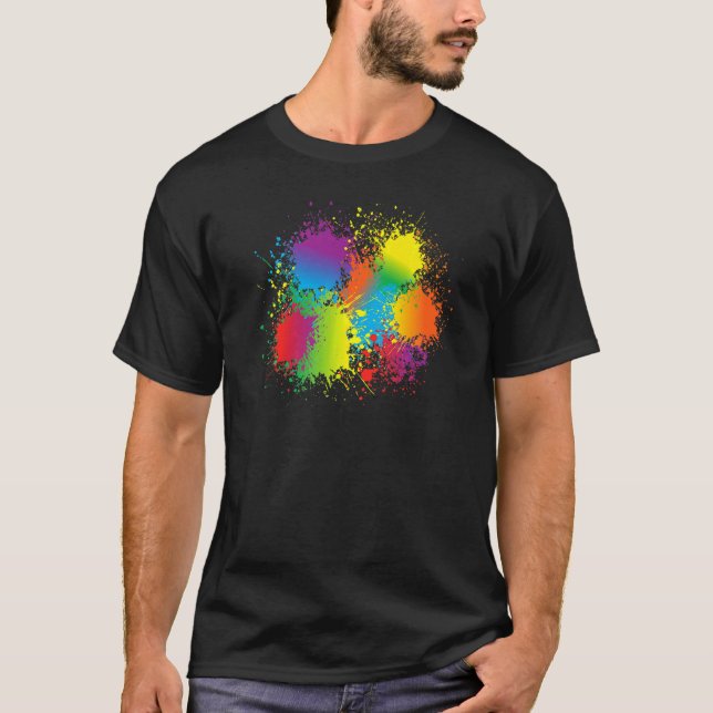 Camiseta Paint Splatter Artista Painter Make Splash Birday (Anverso)