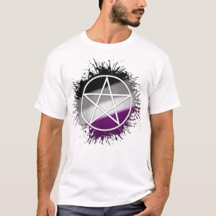 Camiseta Paint Splatter Asexual Pride Pentáculo Símbolo