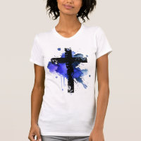 Paint Splatter Cruz Cristiana - Azul