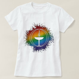 Camiseta Paint Splatter LGBT Rainbow Unitarian Universalism