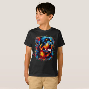 Camiseta Paint Splatter Rottweiler