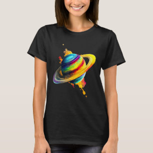 Camiseta Paint Splatter Saturn Astronomic Art