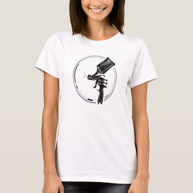 Camiseta Paint Spray Gun Car Auto Reparación De Cuerpo En P (Anverso)