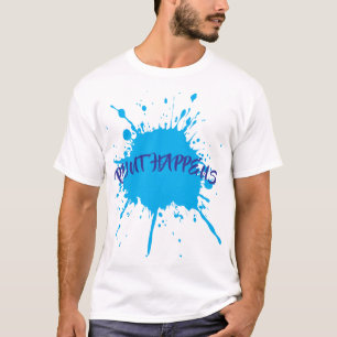 Camiseta Paint sucede negrita Blue Paint Splatter
