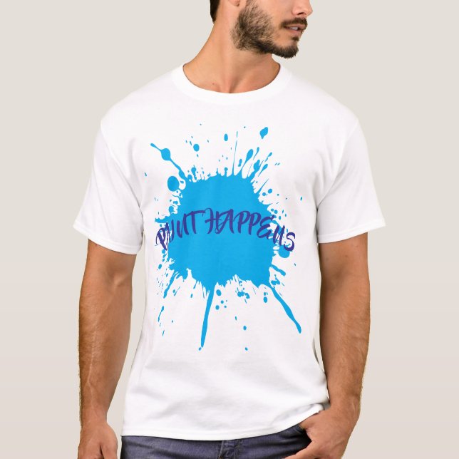Camiseta Paint sucede negrita Blue Paint Splatter (Anverso)