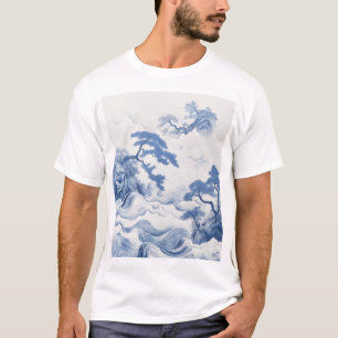 Camiseta Paintaje de agua Serene Blue y White Painting T-S