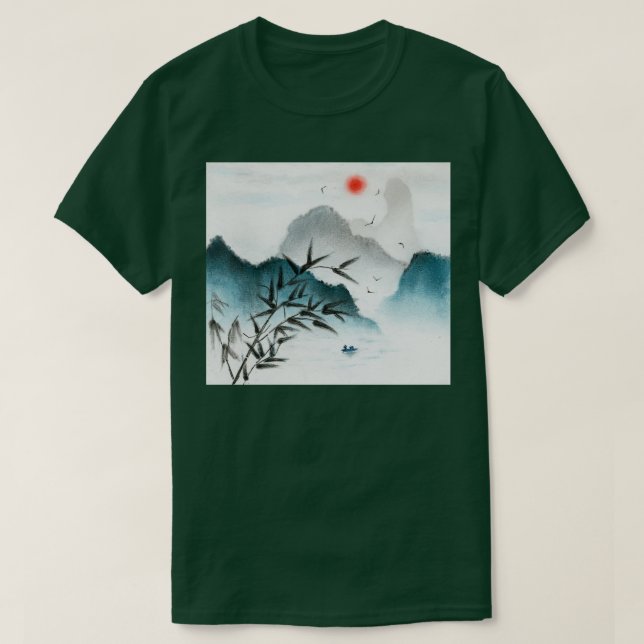 Camiseta Paintaje paisajístico chino 1 (Diseño del anverso)
