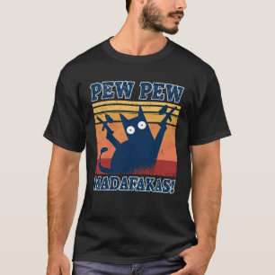 Camiseta Paintball Cat Pew Pew Madafakas Crazy Cat Paintba
