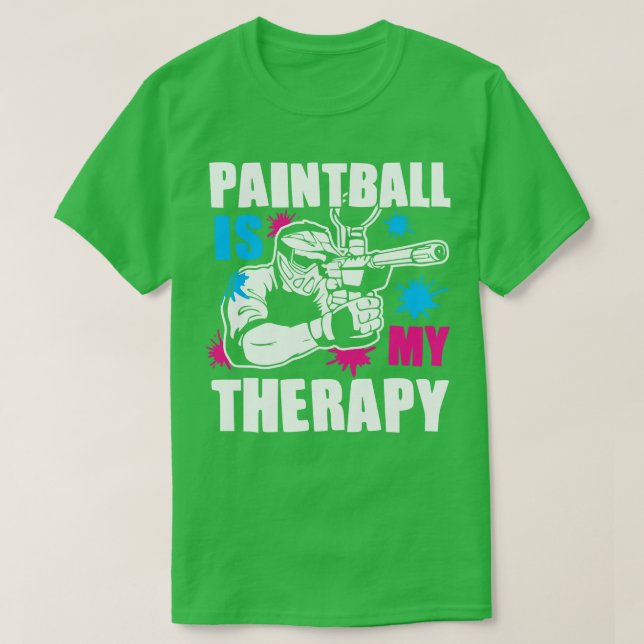 Camiseta Paintball es mi terapia. (Diseño del anverso)