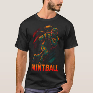 Camiseta Paintball - Jugador Retro Compitiendo Diversión