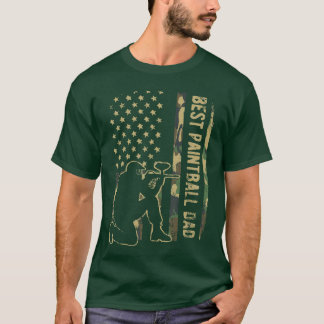 Camiseta Paintball Papá Camuflaje Bandera Americana Regalo