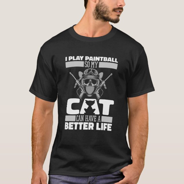 Camiseta Paintballer de pintura de gato (Anverso)