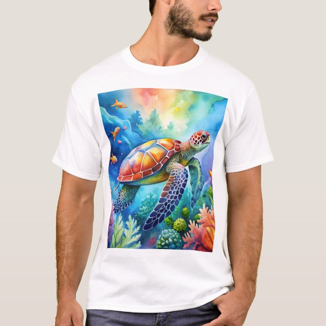 Camiseta Painted Sea Turtle  (Anverso)