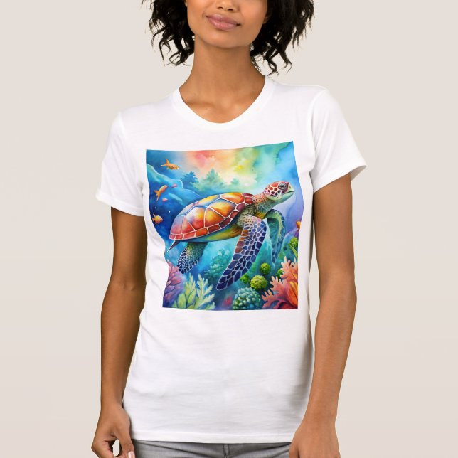 Camiseta Painted Sea Turtle  (Anverso)