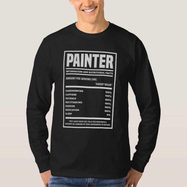 Camiseta Painter Information And Nutritional Facts Painting (Anverso)