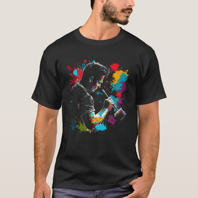 Camiseta Painter Splash Painting Retro Colors Painter (Anverso)