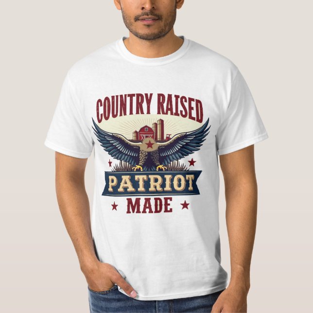 Camiseta País criado Patriota hecho águila con granero y Tr (Anverso)