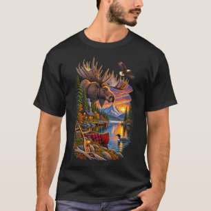 Camiseta País de alces – Antiguo paisaje salvaje del norte