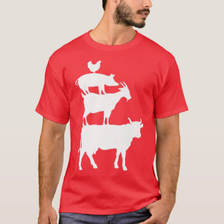 Camiseta País de animales productores de pollo de cerdo de