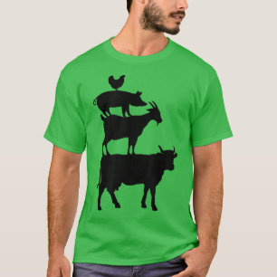 Camiseta País de animales productores de pollo de cerdo de