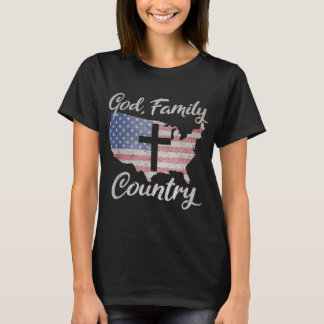 Camiseta PAÍS DE DIOS FAMILIARES Cruz Cristiana Vintage USA
