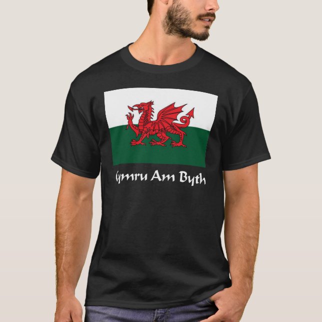 Camiseta País de Gales - bandera de Cymru Byth (Anverso)