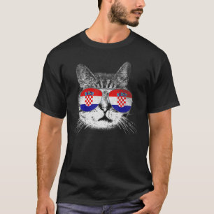 Camiseta País de la bandera croata provoca orgullo de gato