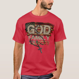 Camiseta País de la familia de Dios Bandera de Estados Unid