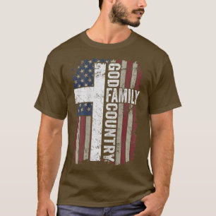 Camiseta País de la Familia de DiosCruz Cristiana Patriótic