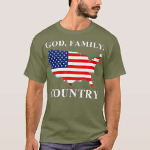 Camiseta País de la Familia Dios Ee.Uu. Bandera Jesucristo