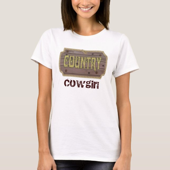 Camiseta País del estilo y occidental de madera (Anverso)