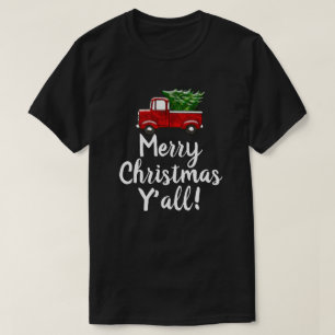 Camiseta País divertido rojo de Yall de las Felices Navida