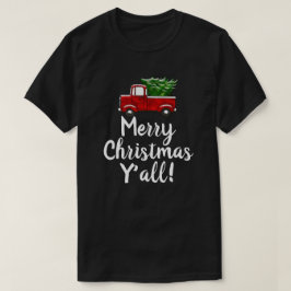 Camiseta País divertido rojo de Yall de las Felices Navidad