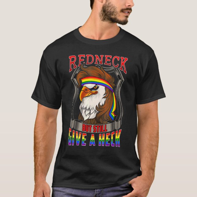 Camiseta País LGBT Ally Redneck Sur LGBTQ Bald Eagl (Anverso)