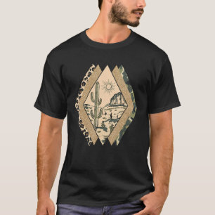 Camiseta País Occidental Boho Leopard Piel de vaca Cactus T