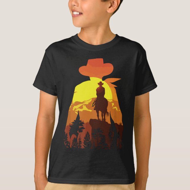 Camiseta País Occidental de los Grandes Caballos en Cowboy (Anverso)