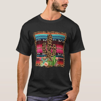 Camiseta País Occidental Serape Leopardo Cactus Cowgirl Hor