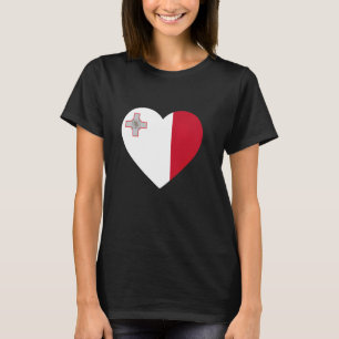 Camiseta País patriótico de bandera cardíaca de Malta
