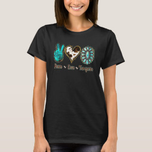 Camiseta País Piel de vaca Paz Amor Turquesa Rodeo Niña