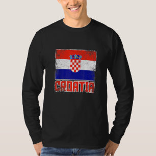 Camiseta País retro de la bandera de Croacia Orgullo croata