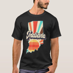 Camiseta País retro vintage Indiana Mapa Estado Indiana en