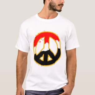 CAMISETA PAÍS ROJO DE LA BANDERA NEGRA DEL SÍMBOLO DE PAZ