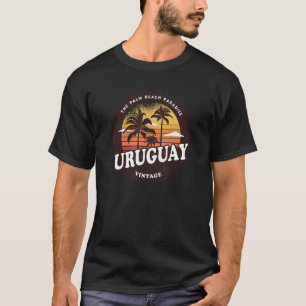 Camiseta País vintage de la playa de palmeras de Uruguay